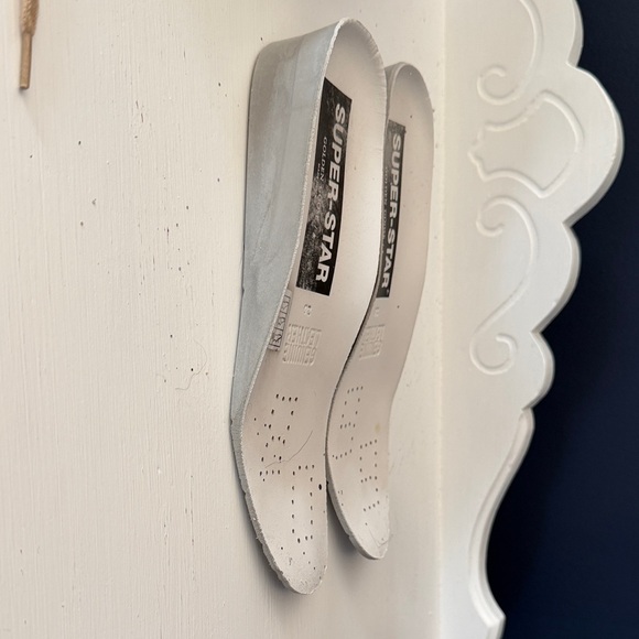 Golden Goose Beige and Silver Glitter Sneakers - Picture 14 of 16